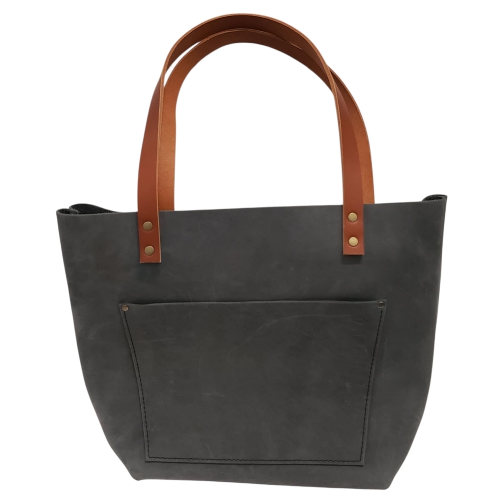Portland Leather Classic Leather Tote Large Stormy Blue